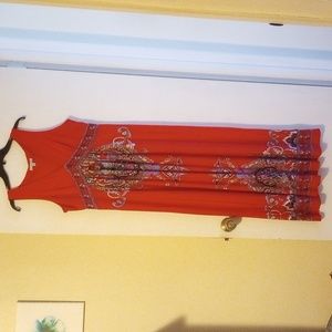 Beautiful Sandra Darren Bohemian Maxi-Dresa Great Condition Size 12